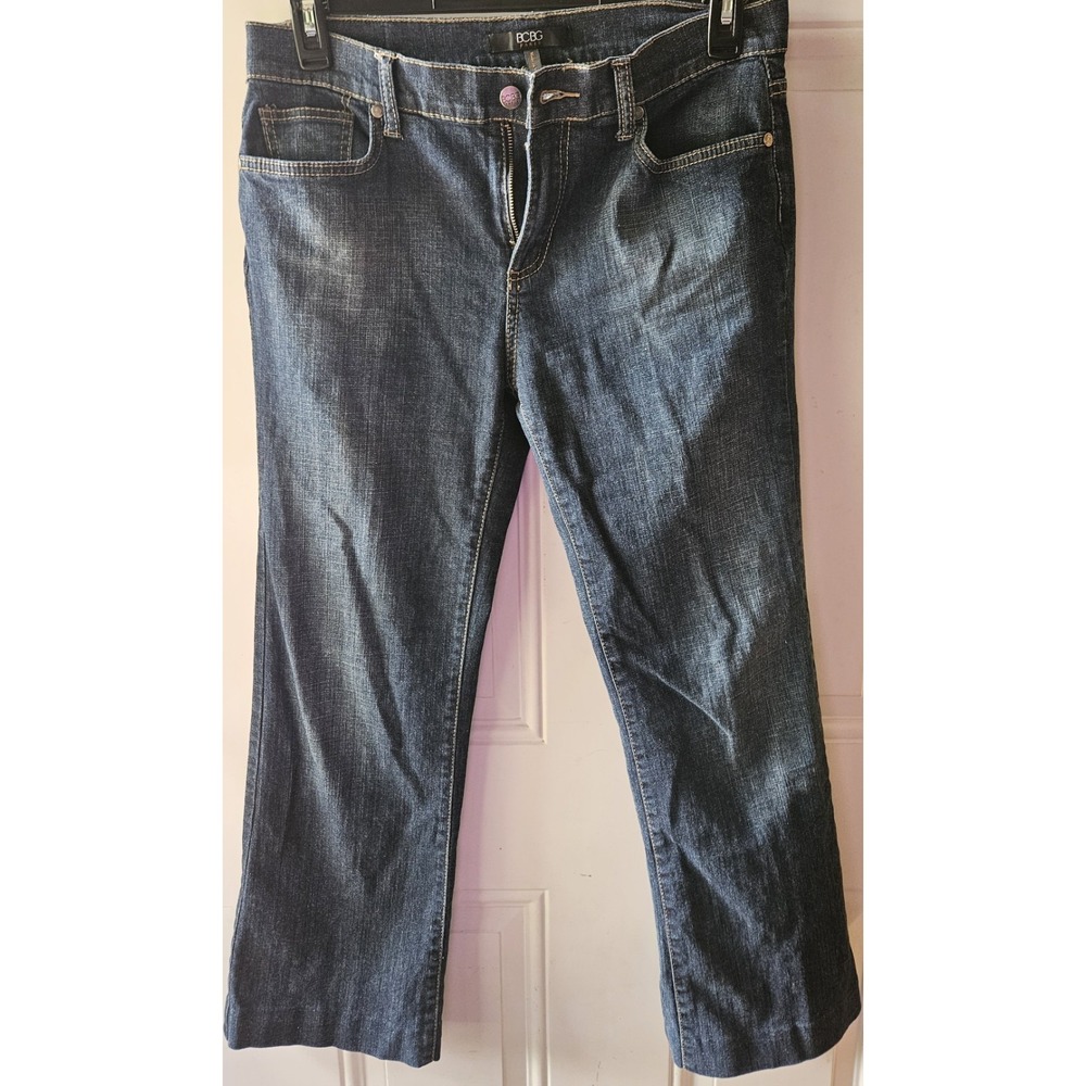 BCBG Paris Jeans Women Size 10 Dark Wash Bootcut Stretch Denim 27" Inseam